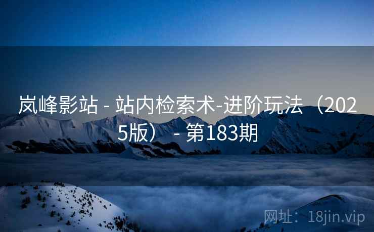 岚峰影站 - 站内检索术-进阶玩法（2025版） - 第183期